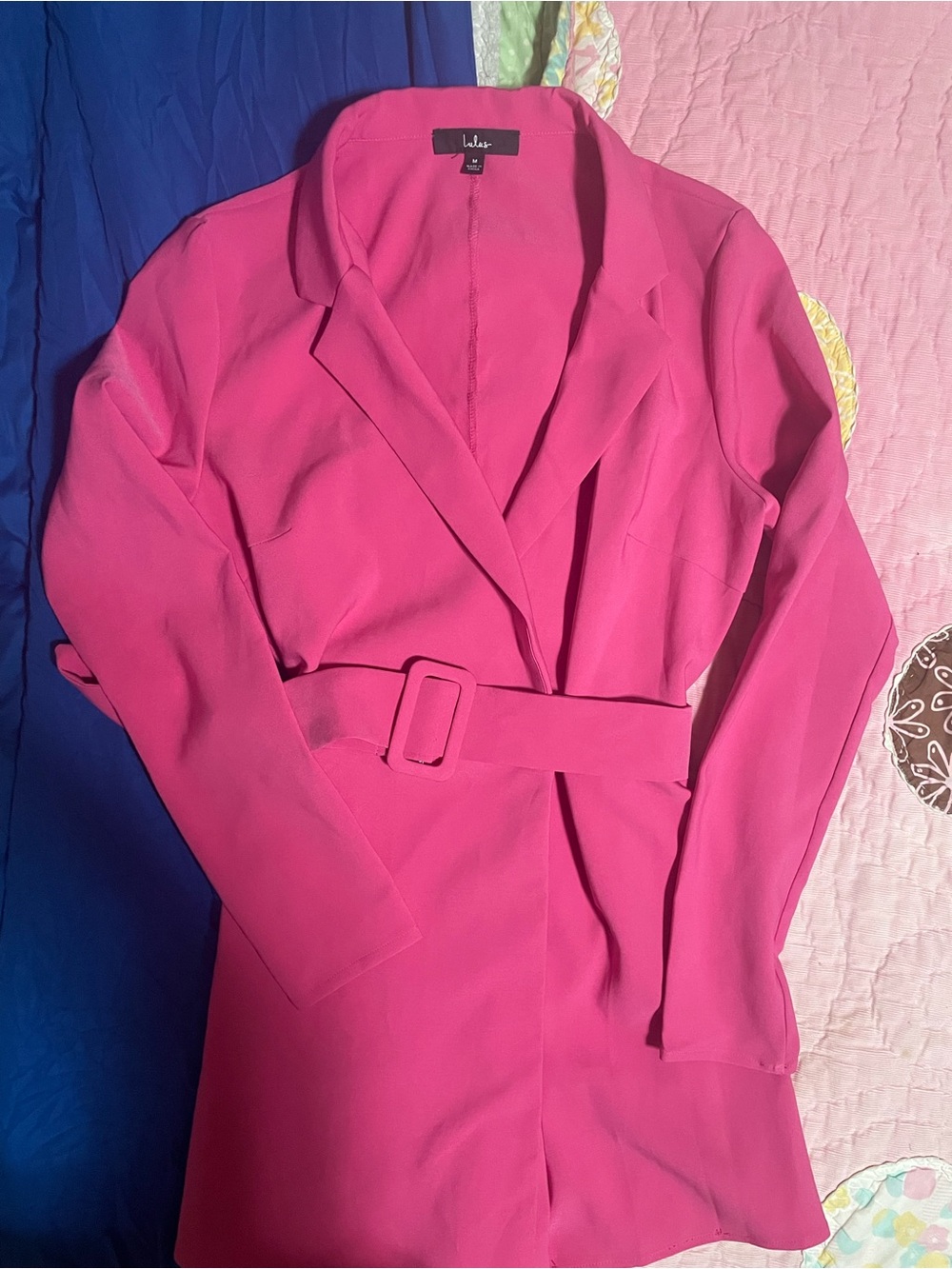 Lulu's Hot Pink Belted Jumpsuit